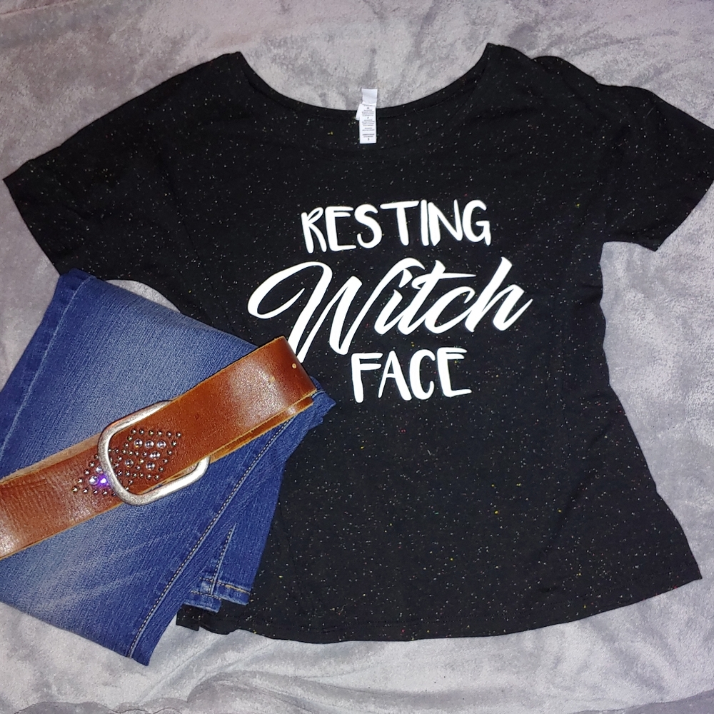 Bella and canvas rainbow speckled black tee